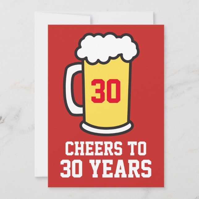 Brindis por 30 años Invitación de cumpleaños de ce (Anverso)