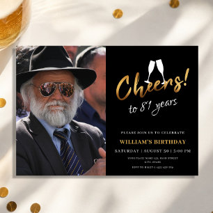 Brindis por 81 años Tarjeta de cumpleaños de adult