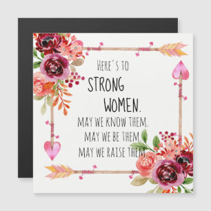 Brindis por Mujeres Fuertes Cita Tribal Floral Fle