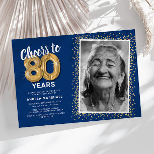 Brindis por ochenta años Invitación de cumpleaños 