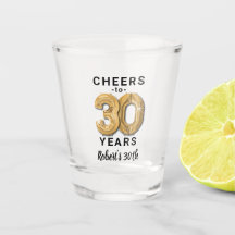Brindis por treinta años vaso de chupito de cumple