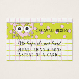 BringABook "Owl/Pink" Insertar tarjeta/Personaliza