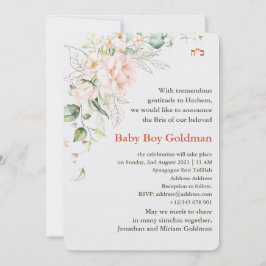 Bris Brit Milah Niño judío Nombrando invitación