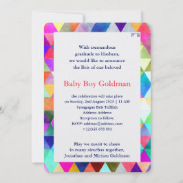 Bris Brit Milah Niño judío Nombrando invitación