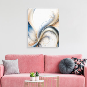 Brisa Dorada Suave Azul y Dorado Fluyendo Arte
