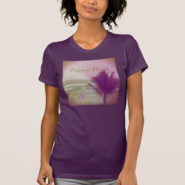 Brisa tropical, camiseta de la planta de huevos de (Anverso)
