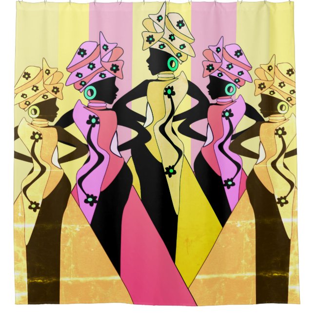 Brisa veraniega cortina de ducha nubia africana (Anverso)