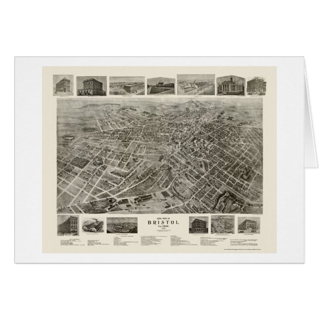 Bristol, mapa panorámico del TN - 1912 (Anverso (Horizontal))