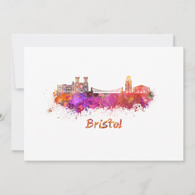 Bristol skyline in watercolor (Anverso)