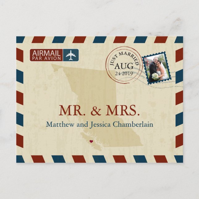 British Columbia Airmail | Tarjetas de agradecimie (Anverso)