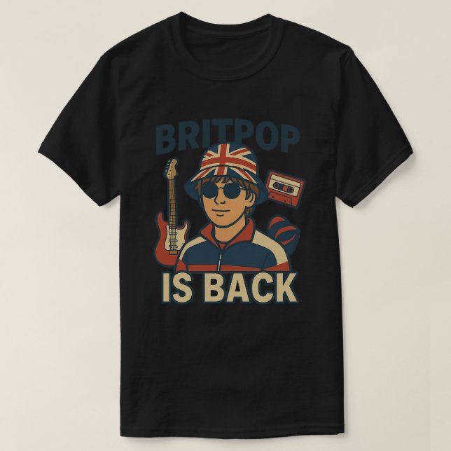 Britpop vuelve a la camiseta - Tee de retro musica (Diseño del anverso)
