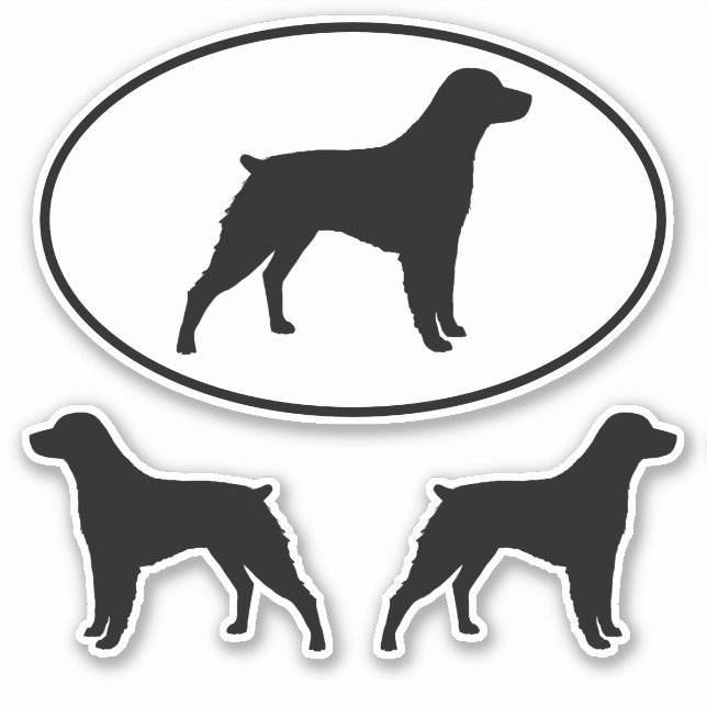 Brittany Spaniel Dog Silhouettes Vinyl Pegatina Se (Anverso)