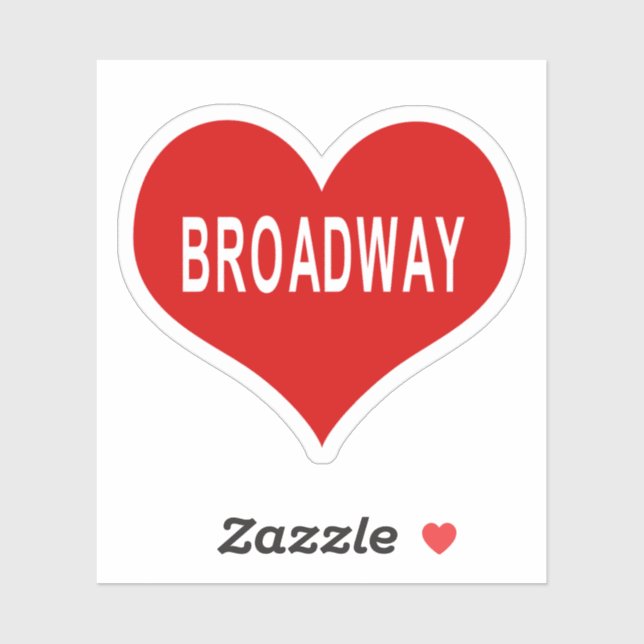 BROADWAY Red Love Heart Vinyl Pegatina (Hoja)