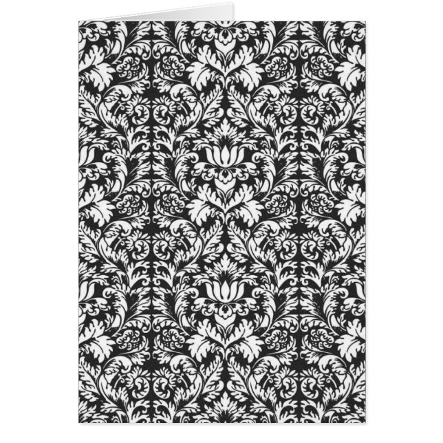 Brocade Lace de Damasco Blanco Negro (Frente)