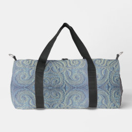 Brocado azul claro Bolsa Duffel pequeña