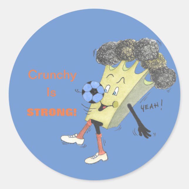 "Broccoli Bruno" Pegatina redondo brillante (Anverso)