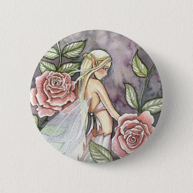 Broche de Hada Rosa, Botón por Molly Harrison (Anverso)