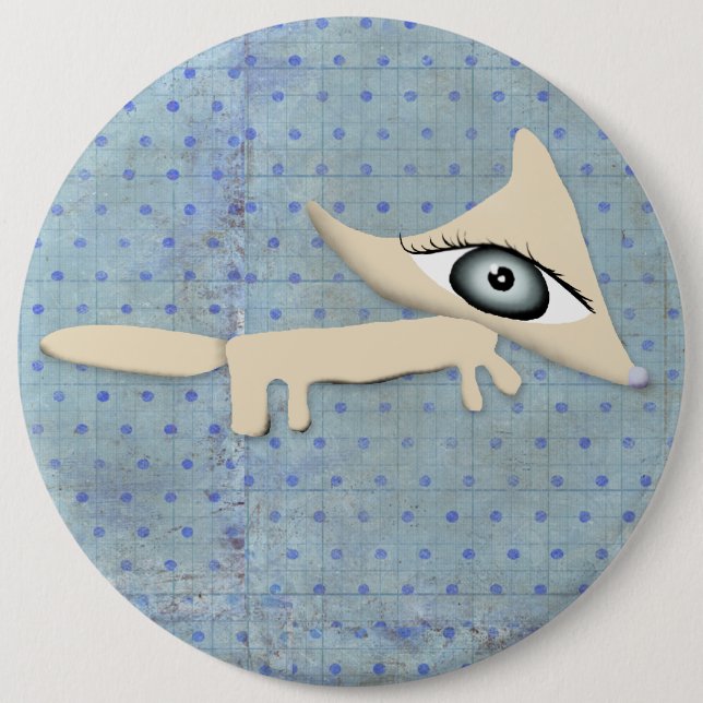 broche Fox joyas lunares azul niño Zorro botón (Anverso)