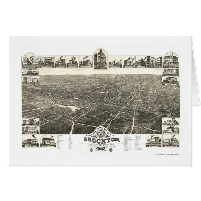 Brockton, mapa panorámico de las MAMÁES - 1882 (Anverso (Horizontal))