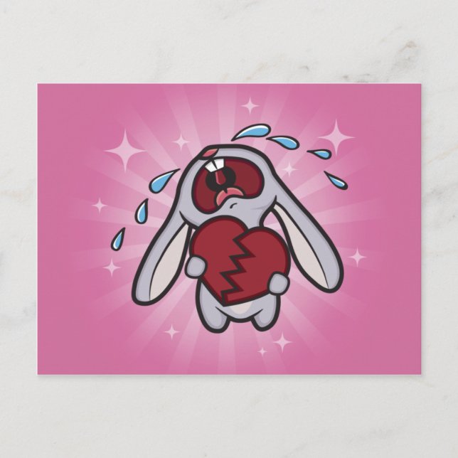 Broken Heart Bunny (Arte Postal Rosa) (Anverso)