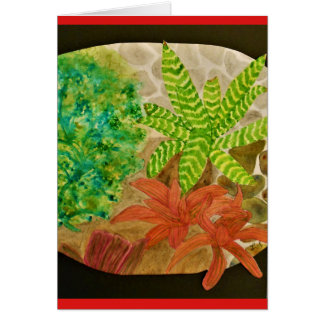 Bromelias y acuarela del helecho
