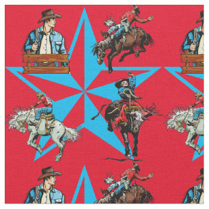 Bronc del vaquero del rodeo que monta la tela