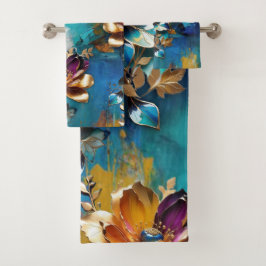 Bronce abstracto de estilo barroco dorado-azul