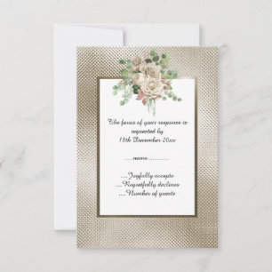 BRONCE METÁLICO CON RELIEVE FLORAL BLANCO RSVP PER
