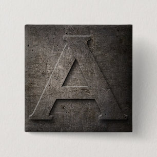 Bronce Negro Metalizado A Monograma cuadrado botón