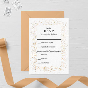 Bronze Confetti Brusts Wedding Tarjeta RSVP