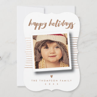 Bronze Happy Holidays Script Navidad Photo