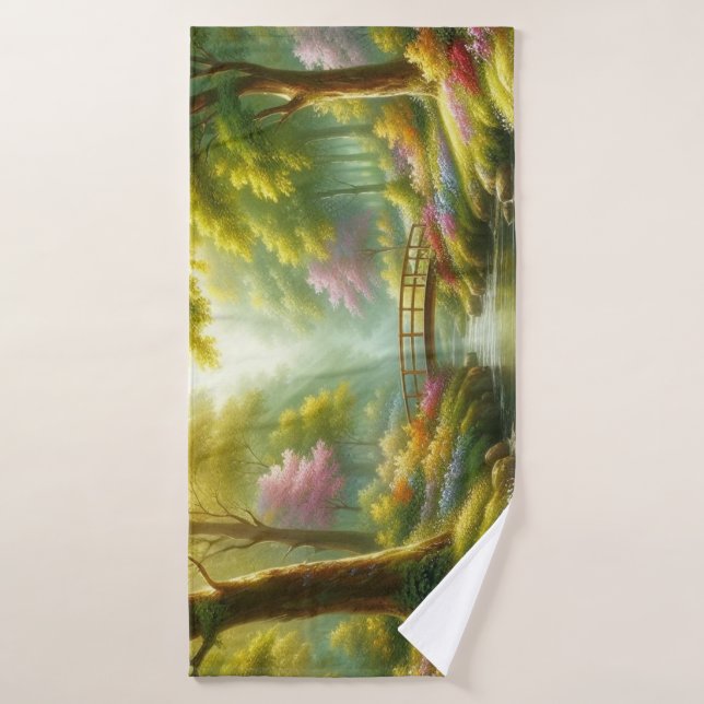 Brook de primavera con flores (Toalla de baño)