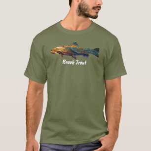 Brook Trout Fly Pescando camiseta masculina