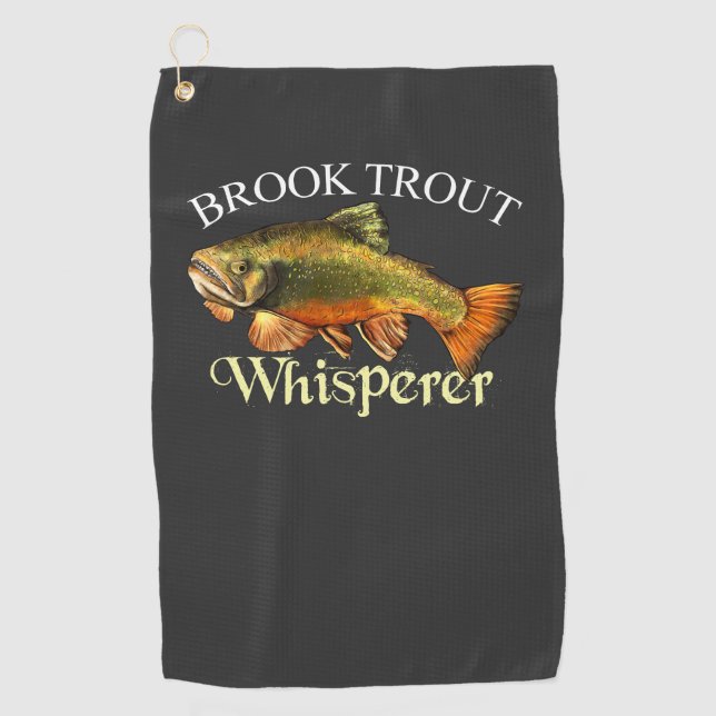 Brook Trout Whisperer Toalla de Pesca oscura (Anverso)