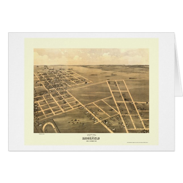 Brookfield, mapa panorámico del MES - 1869 (Anverso (Horizontal))