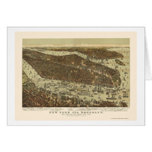 Brooklyn, mapa panorámico de NY - 1892