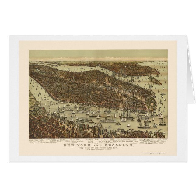 Brooklyn, mapa panorámico de NY - 1892 (Anverso (Horizontal))