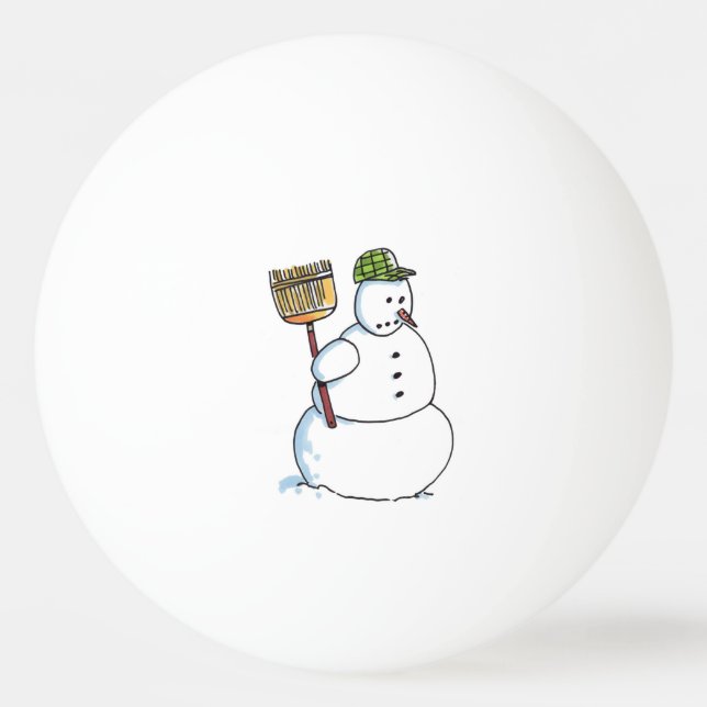 Broom Snowman bola de ping pong de 1 estrella (Anverso)