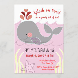 Brote de ballenas sobre la invitación al primer cu