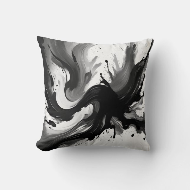 Brotes artísticos de pincel en Cojín decorativo mo (Anverso)