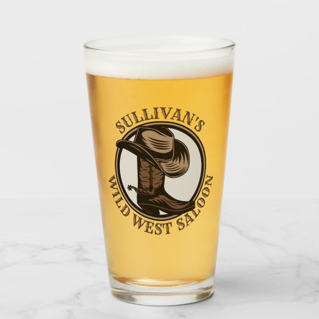 Brotes de Cowboy West Saloon personalizados (Anverso (lleno))