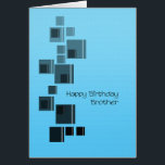 Brother Abstract Design Blue Birday Card<br><div class="desc">Una tarjeta simple para el cumpleaños de tu hermano. Cuadros negros y grises sobre un fondo azul claro. Una carta simple pero muy elegante para desear un feliz cumpleaños a tu hermano.</div>