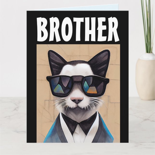 BROTHER GUAY CAT TARJETA DE REUNIÓN DE CUMPLEAÑOS (Anverso)