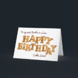 Brother-in-Law, una tarjeta de cumpleaños para un<br><div class="desc">Una tarjeta de cumpleaños divertida para el que ama las galletas y los dulces de la vida. Las letras formadas de las galletas hacen de las palabras Feliz Cumpleaños. Dentro hay una galleta con un mordisco y un verso gracioso.</div>
