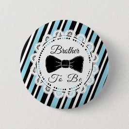 Brother to be blue black Bowtie botón Baby Shower
