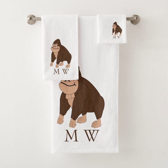 Brown Gorilla Design Monogrammed (In situ)