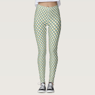 Brown Green Gingham Leggings