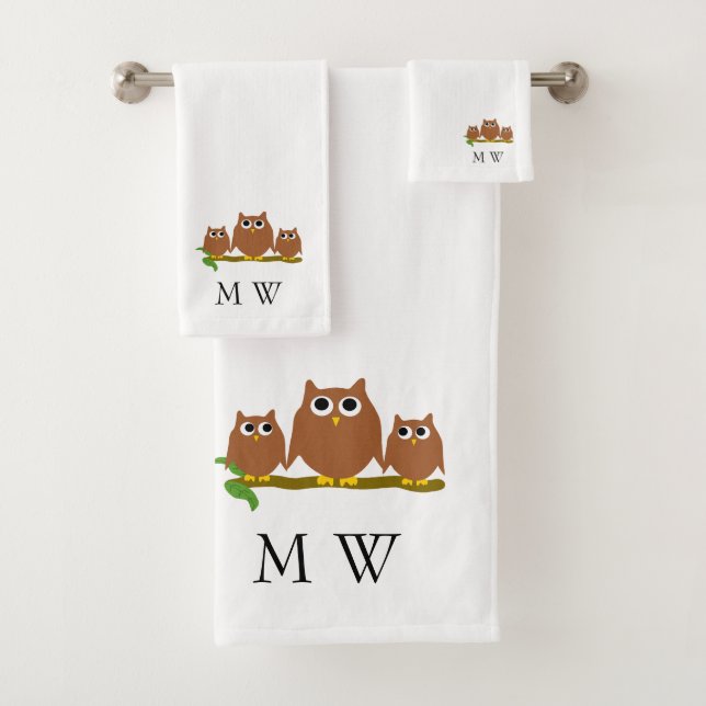 Brown Owls Design Monogrammed (In situ)