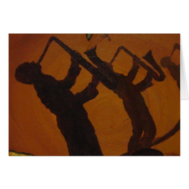 Brown Saxiphone Art Jazz (Anverso (Horizontal))