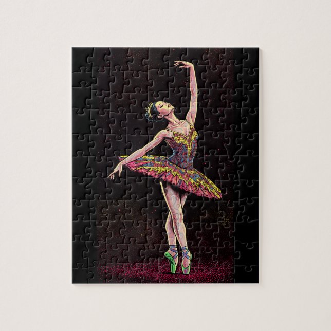Brown Tutu Ballerina Puzzle – Stunning Dance Art w (Vertical)